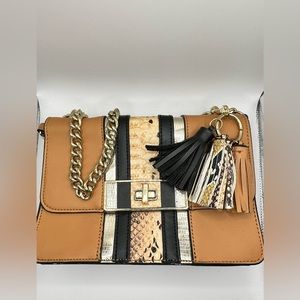 Brown & Black Multiprint Aldo Crossbody Bag